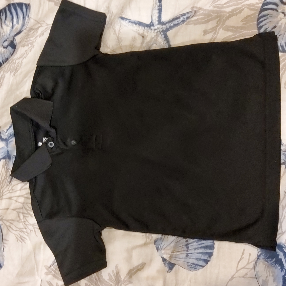 Chaps Boys size small black collar top